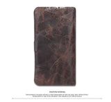 Oil wax leather men's leather wallet casual retro long wallet large capacity multi-position clutch men's purse