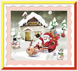 DIY Diamond Mosaic 5D Round Rhinestones Christmas Snowy Night Diamond Painting Cross Stitch Diamond Embroidery