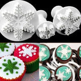Snowflake Series 3 pc Cookie Plunger Fondant Cutter Cookie Biscuit Baking Tools Cake DIY 3D Sugarcraft Set