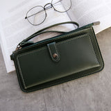 Women's Purse High Quality PU Leather Women's Wallet Zipper Bag Vintage Female Wallet Purse Fashion Card Holder Phone Bag