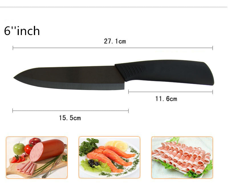 Top quality Gifts Zirconia black blade black handle 3" 4" 5" 6" inch + Peeler + covers ceramic kitchen knife set
