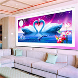 DIY 5D Diamonds Embroidery Only Love Two swans Magic cube Round Diamond Painting Cross Stitch Diamond Mosaic Home Decor