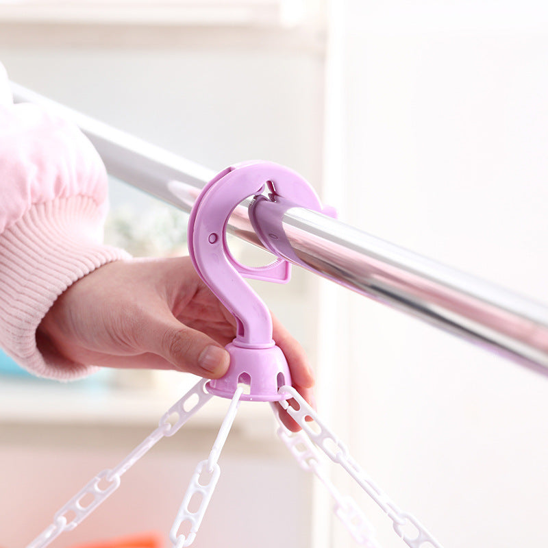 32 Clips Folding Clothes Hanger Dryer Windproof Socks Underwear Drying Rack Children