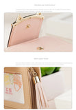 Korean Cute Cat Anime Leather Trifold Slim Mini Wallet Women Small Clutch Female Purse Coin Card Holder Dollar Bag Cuzdan