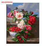 HELLOYOUNG Digital Painting picture drawing Painting Colorful bloom  by numbers oil paintings chinese scroll paintings