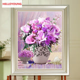 DIY Full Diamond Embroidery European-style flower vase Round Diamond Painting Cross Stitch Kit Diamond Mosaic Home Decor