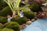 XBJ050 The windmill house 4pcs moss micro landscape decoration resin decoration creative arts and crafts Castle houses