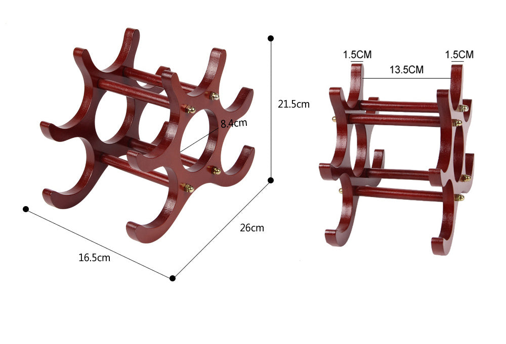 Creative Wooden Style Wine Rack 6 Pcs Wine Holders Wine Bottle Display Stand Organizer Bar Storage Racks
