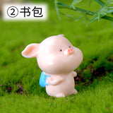 2pcs/lot Piggy Story Micro Landscape Resin Crafts Small Decoration Keychain Accessories Dolls 12 Zodiac Pigs