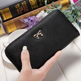 women long clutch Wallets female Fashion PU Leather Bowknot coin bag phone purses Famous designer lady cards holder wallet