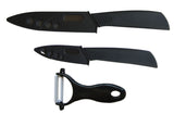 Super quality black blade Ceramic knife 3pcs Set 3 inch+5 inch+peeler +covers Ceramic Knife Sets Kitchen Knife