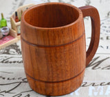 1pc Classic Style Natural Wood Cup Wooden Beer Mugs Drinking For Party Novelty Gifts Eco-friendly 350ml