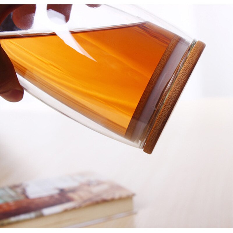 Double Glass Cup Coffee Mugs Tea Cup Transparent Heat-resistant Glass Cups With Bamboo Insulation Cup Lid Creative Wholesale Secondary image