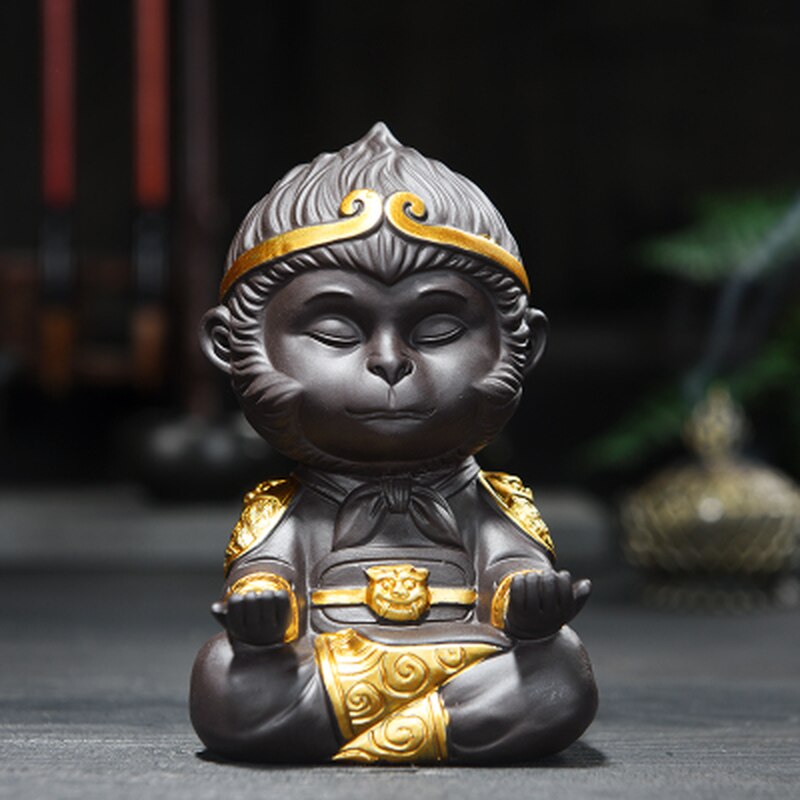 Chinese Purple Clay Kung Fu tea Set Tea Pet Monkey King Tea Accessories for puer Oolong Tea Home Deco Main image
