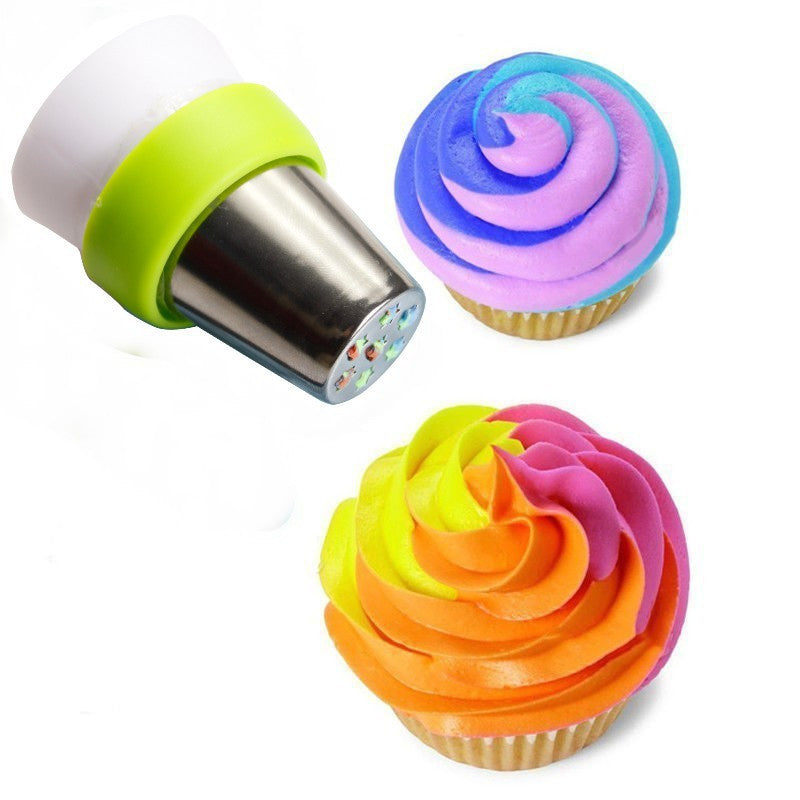 Icing Piping Pastry Bag Nozzle Converter Adaptor Tri-color Cream Coupler Cake Decorating Tools Cupcake Fondant 3 Holes Main image