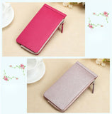 Woman wallet card bag European&American style High quality leather Card & ID Holders Long zipper wallet clip