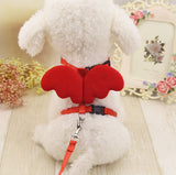 Cute Angel Pet Dog Leashes and Collars Set Puppy Leads for Small Dogs Cats Designer Wing Adjustable Dog Harness Pet Accessories