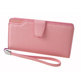 High-capacity candy-colored zipper wallet High quality Leather Handbag button Cross-shaped long section Wallets