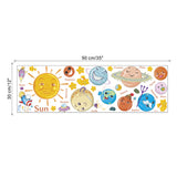 Solar System Cartoon wall stickers for kids rooms Stars outer space planets Earth Sun Saturn Mars poster Mural school decor