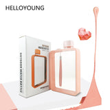 HELLOYOUNG A5 Notebook Paper Tritan Plastic Material Water Bottle Handy Portable Flat Kettle Sport Drinking Water Bottle 380ml