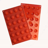 Pastry Tools Large Size 24 Holes Half Rond Grade Silicone Chocolate Mold , Muffin Mold/decorating Cake Tools