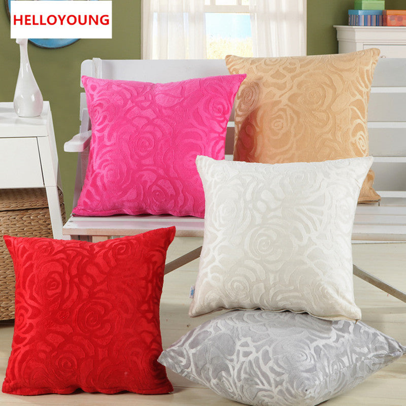 BZ015 Luxury Cushion Cover Pillow Case Home Textiles supplies Lumbar Pillow Solid color ultra-soft cashmerechair seat