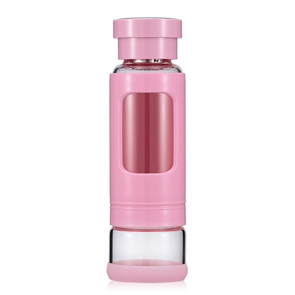 High quality 430ML Glass water bottle with tea infuser water tea bottle heat-resisting 4 colors