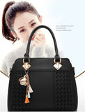 Fashion Women Handbags Tassel PU Leather Totes Bag Top-handle Embroidery Crossbody Bag Shoulder Bag Lady Simple Style Hand Bags