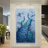 DIY 5D Full Diamond Embroidery blue peacock Diamond Painting Cross Stitch Kits Diamond Mosaic Home Decoration