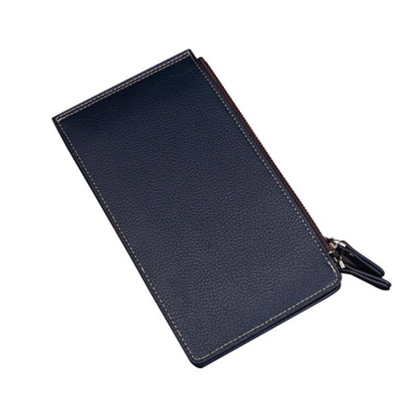 Lychee pattern men's wallet High quality PU leather clutch genuine multi-card holder long section phone money clamps