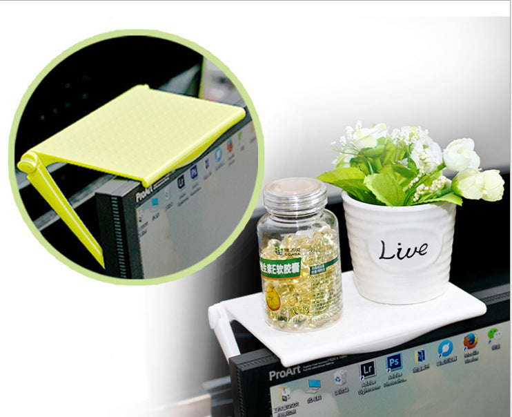 1pc Office Storage Rack Clip Computer Screen Table Desk Accessories Organizer for Cosmetics Shelf Home Office Organizer