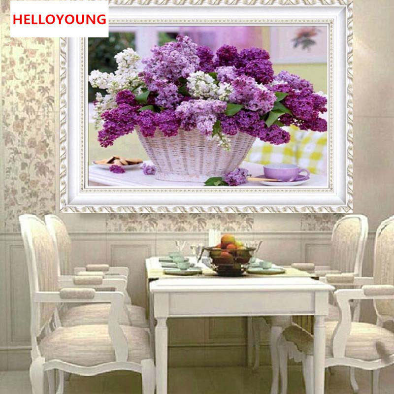 YGS-220 DIY 5D Diamond Embroidery flowers Round Diamond Painting Cross Stitch Kit Mosaic Painting Home Decoration