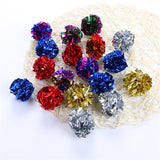 12pcs Multicolor Mylar Crinkle Ball Pet Cat Toys Ring Paper Dog Toy Interactive Sound Ring Paper Kitten Playing Balls For Dogs