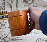 1pc Classic Style Natural Wood Cup Wooden Beer Mugs Drinking For Party Novelty Gifts Eco-friendly 350ml