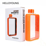 HELLOYOUNG A5 Notebook Paper Tritan Plastic Material Water Bottle Handy Portable Flat Kettle Sport Drinking Water Bottle 380ml