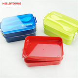 CJ007 lunchbox tableware Double plastic bento lunchboxes Double buckle around lunchbox can microwaveoven