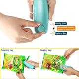 2 in1 Mini Portable Handheld Heat Sealer Useful Blue Plastic Sealing Bag Cutter Resealer Heat Sealing Machine Vacuum Packing