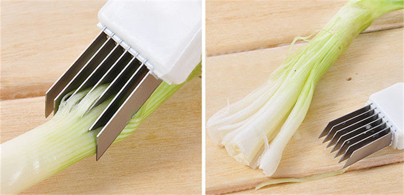 Convenient Onion Knife CutterGraters Slicers Shredder Plastic+Stainless Steel knives With Cover Vegetable Tools