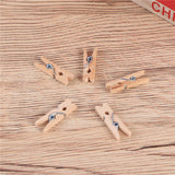 100pcs 2.5CM Hot Sale Mini Natural Wooden Clothes Photo Paper Peg Pin Clothespin Craft Clips School Office Stationery