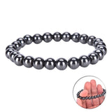 1PCS Unisex Luxury Slimming Bracelet Weight Loss Round Black Stone Magnetic Therapy Bracelet Health Care