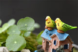 XBJ095 Mini 8pcs Gorgeous parrot decoration supplies moss micro landscape deco  Garden deco Creative handicrafts