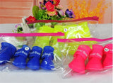 CW008 Waterproof Dog's Shoes, 4pcs/set Colorful Pet Shoes, Lovely Portable Pet Boots Anti Slip Skid Rain Shoes Size S M L