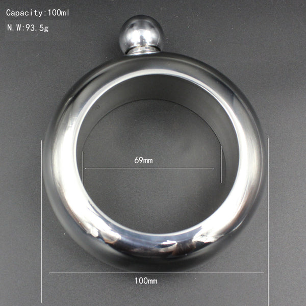 Bangle Bracelet Hip Flask Portable Round Chic Elegant Wine Mixed Bottle 3.5 oz Whiskey Vodka Alcohol Drinkware