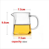 CJ264 Square Bottom Glass Teapot Flower Tea Kettle Set Thick Cup Puer Coffee TeaSet Convenient Resistant Durable Tea set