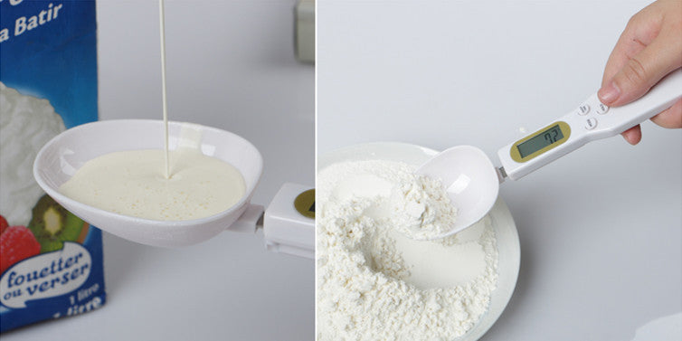 White Digital Measuring Spoons With Scale for Cooking Kitchen Scale Tools Liquid /Bulk Food LCD Display volume scales