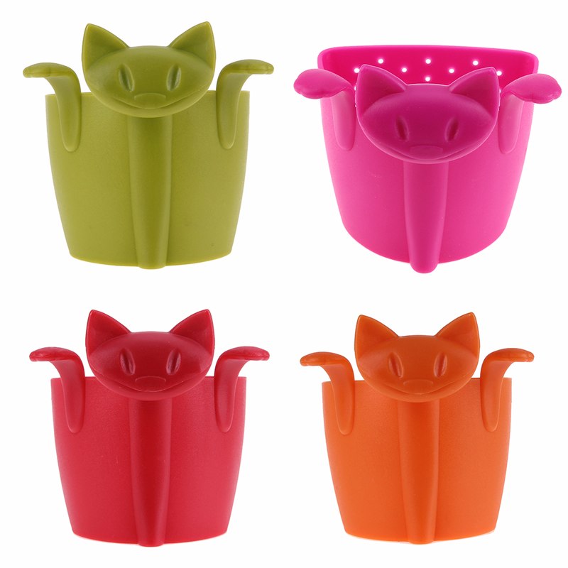 Coffee Tea Infuser Teapot Tea Strainer Cartoon Animal Kitten Plastic Teabags Filter Drinkware Coffee Tea Accessories Main image