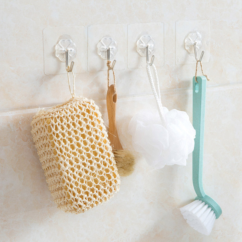 6pcs Transparent Strong Self Adhesive Door Wall Hangers Towel Mop Handbag Holder Hooks For Hanging Kitchen Bathroom Accessories Secondary image