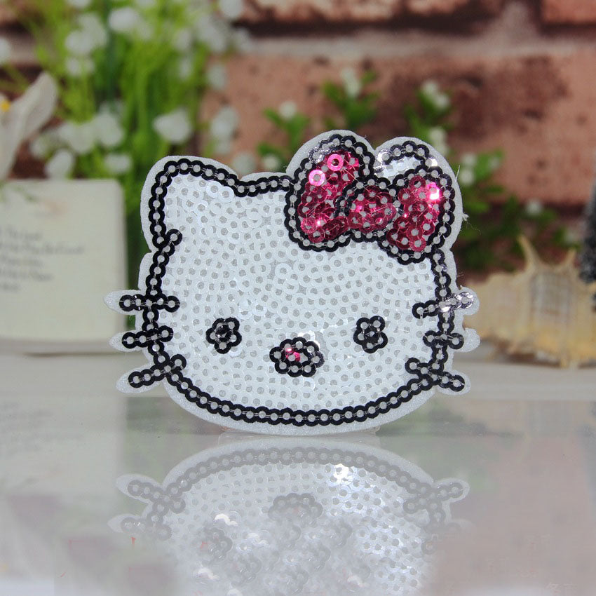 Cute Sequins Cartoon Fruit lip panda Patches embroidered patches for clothes wedding clothing DIY patchwork fabric