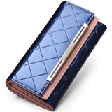Women's Wallets Women Cowhide Leather Wallet Luxury Design Ladies Party Clutch Patent Leather Purses Long Card Holder