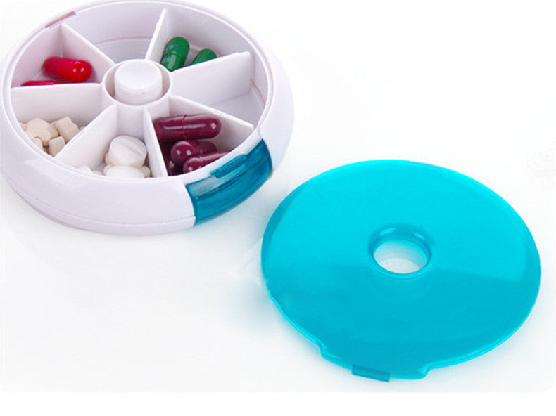 New 7 Slots button rotary Pill Cases Jewelry candy box Storage Box Vitamin Medicine Pill Box Storage Case Container